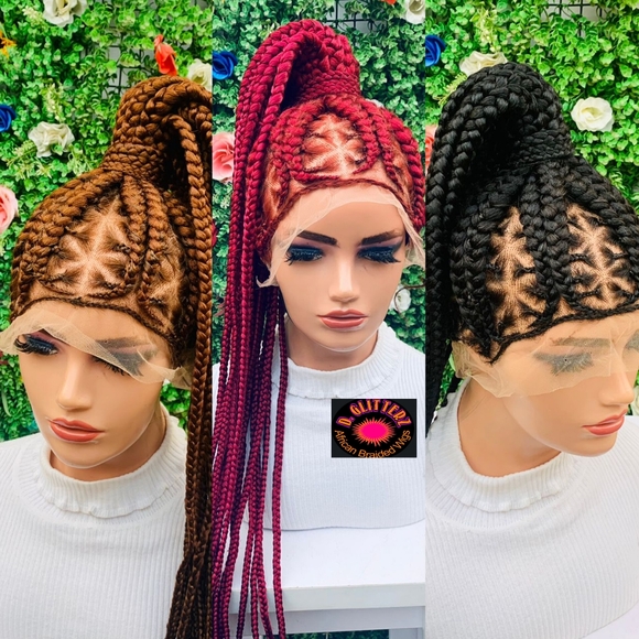 PONYTAIL BRAIDED WIG ONFULL LACE CLOSURE 50*